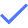 Blue check mark on black background