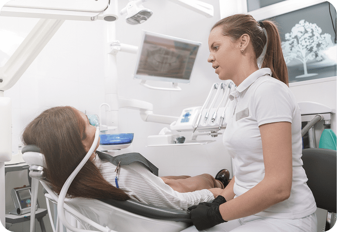 Dentist and patient interaction
