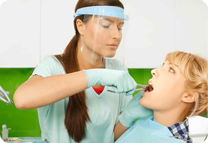 Dental check-up in progress